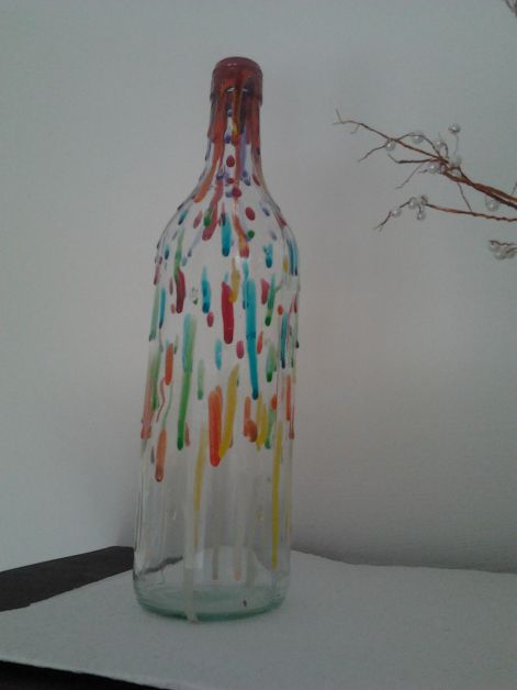 Festett üveg Festett üveg dekornak vagy ajándéknak