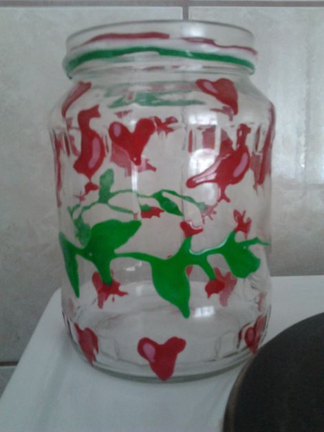 festett üveg dekornnak vagy ajándéknak